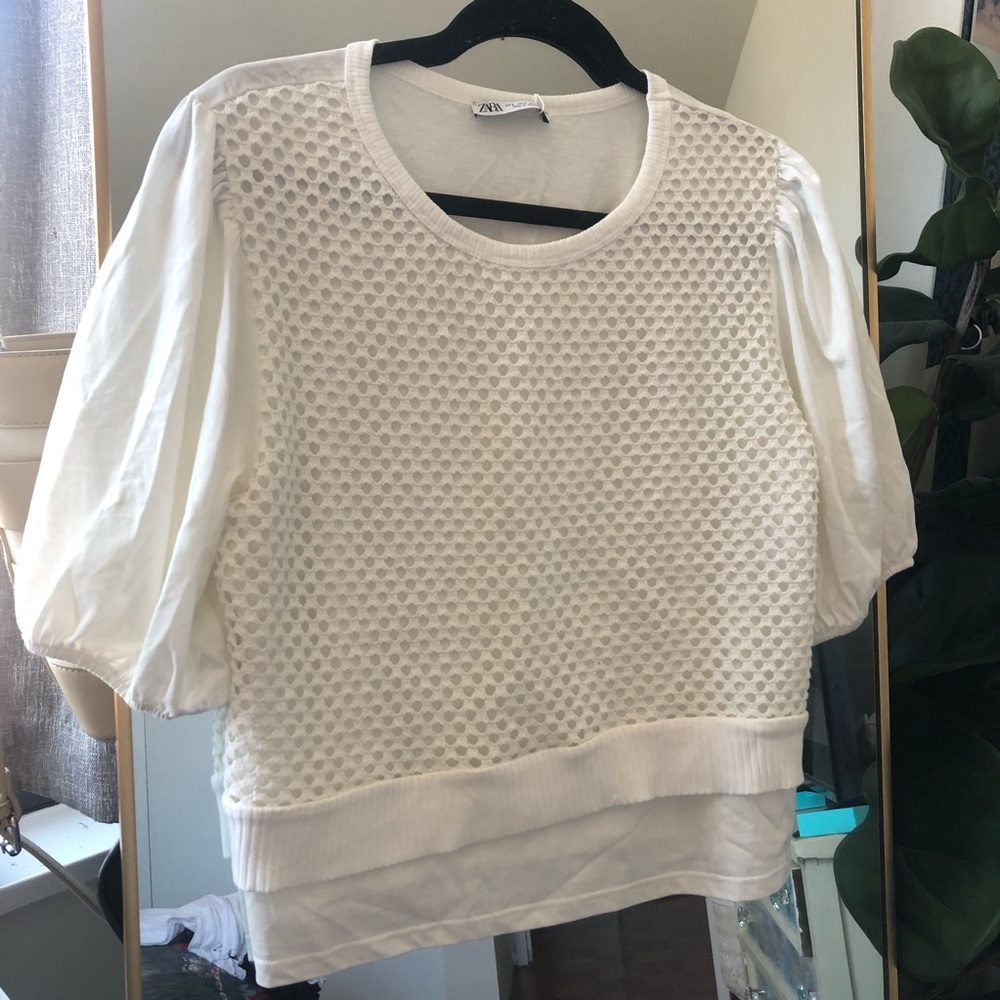 Zara NWT Mesh Layer Shirt